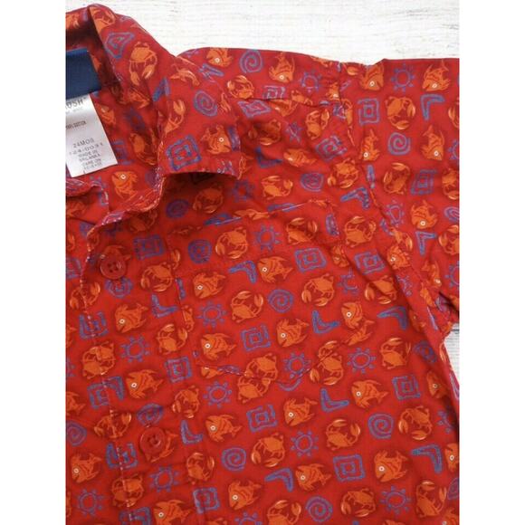 24m Oshkosh 90s Red Fish Button Up Shirt - Picture 2 of 4
